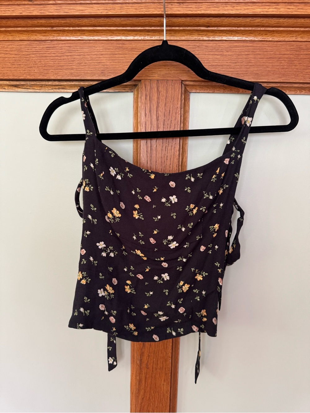 Reformation Black Floral Top
